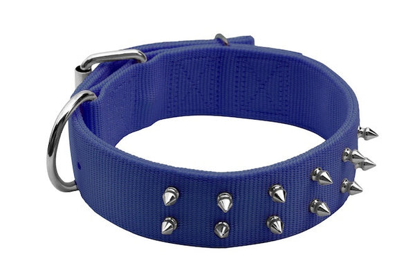 Blue spiked deals dog collar