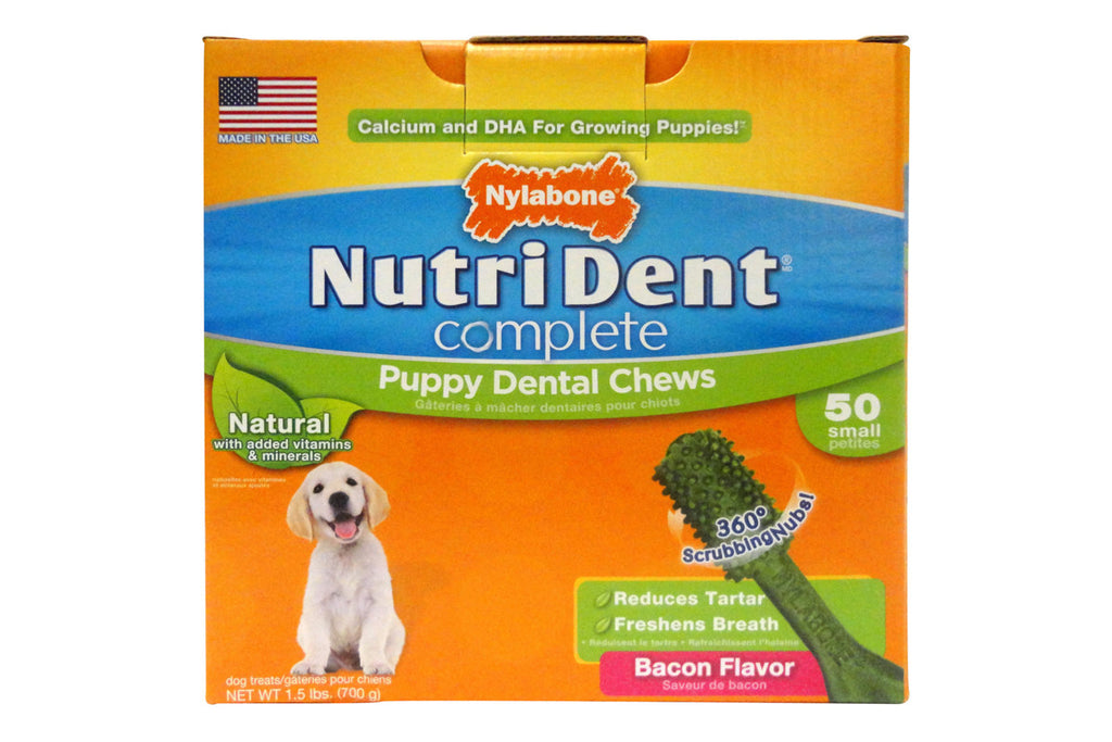 Nutri Dent Complete Puppy Bacon Dental Chew - Small