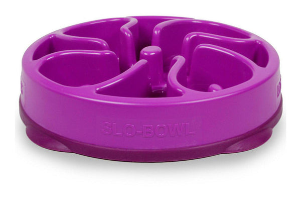 Fun Feeder Purple Dog Bowl - Healthy, Engaging Slow Feeding Dog Bowl – Indestructible Dog