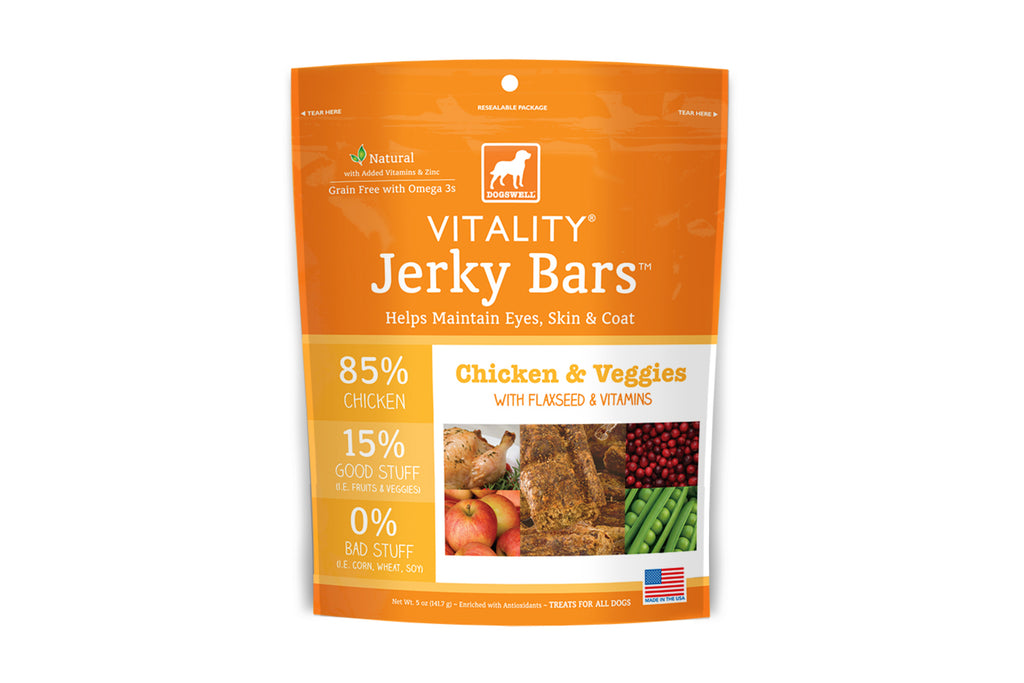 Vitality Jerky Bars Chicken & Veggies Dog Treats