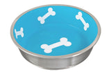 Robusto Dog Bowl - Aqua color and made of heavy gauge aluminum
