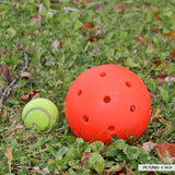 Unbreakoball 6" compared to a tennis ball